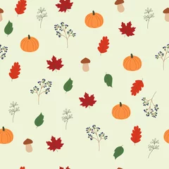 Fototapeten seamless pattern with autumn leaves © Dinara