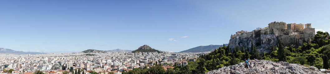 Fototapeta na wymiar Panorama view of athens from Lykavittos hill