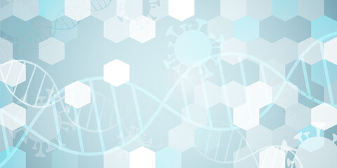 Covid 19 and genetics - coronavirus sars cov 2 - sleek blue design banner