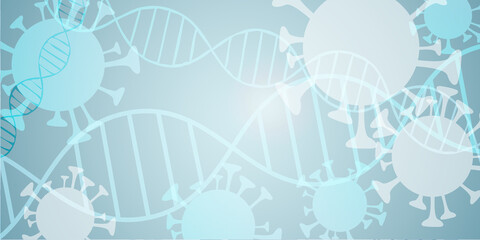 Covid 19 and genetics - coronavirus sars cov 2 - sleek blue design banner