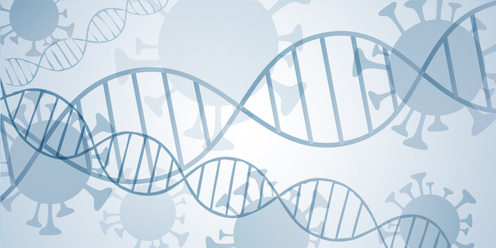 Covid 19 and genetics - coronavirus sars cov 2 - sleek blue design banner