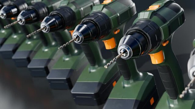 A set of electric screwdrivers. Cordless drills with high hardness drill beets.