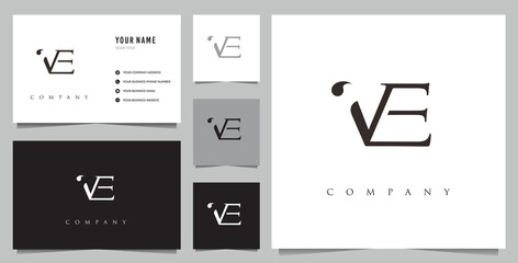 Initial VE logo and business card