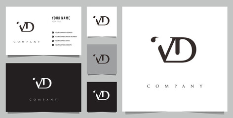 Initial VD logo and business card