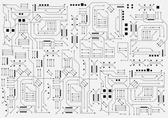 circuit board electronic or electrical line on white engineering technology concept vector background