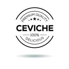 Fototapeta na wymiar Creative (ceviche) logo, ceviche sticker, vector illustration.