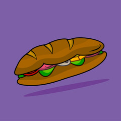 Sandwich fast food vector menu