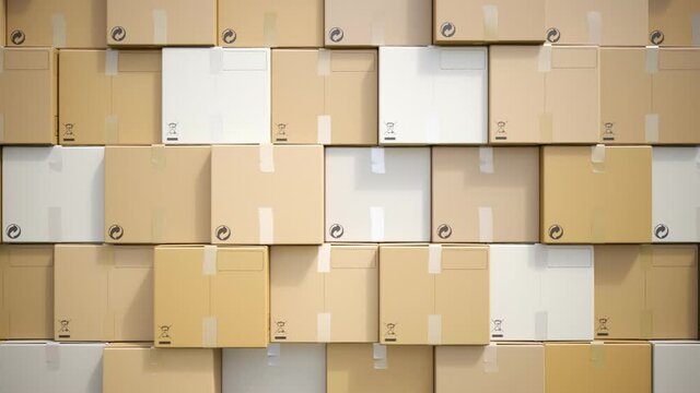 Huge pile cardboard delivery boxes. Stack of carton boxes. Parcels. Shipping.