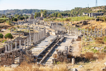 Fototapeta na wymiar Perge Ancient City in Antalya Province