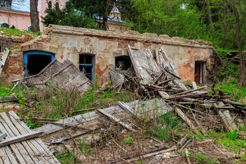 The ruins of a destroyed building