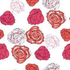 elegant seamless pattern with beautiful pink roses for your design