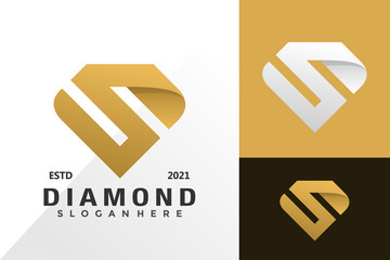 Letter s diamond logo and icon design vector concept for template - obrazy, fototapety, plakaty