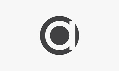 lowercase letter A logo circle isolated on white background.