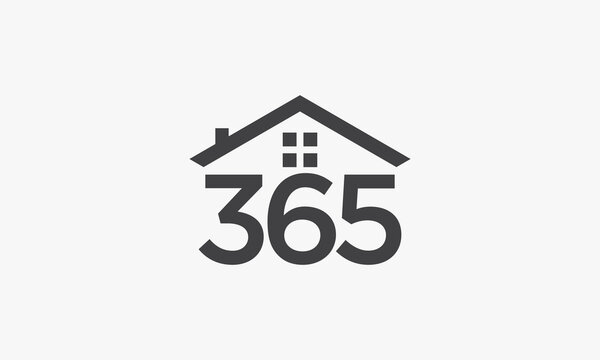 365 home logo concept isolated on white background.