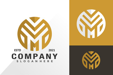 Letter M circle business logo and icon design vector concept for template