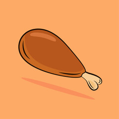 Chicken leg fast food vector
