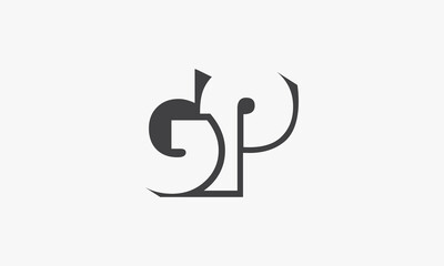 elegant letter lines GP vector