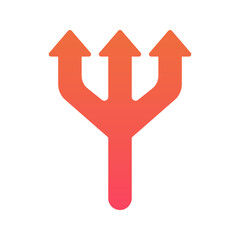 Illustration vector graphic icon of Devil Trident. Gradient Style Icon. Halloween Themed Icon. Vector illustration isolated on white background. Perfect for website or application design.