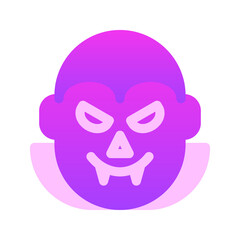 Illustration vector graphic icon of Vampire. Gradient Style Icon. Halloween Themed Icon. Vector illustration isolated on white background. Perfect for website or application design.