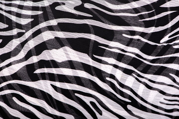 Abstract fabric pattern texture close-up with black and white floating line background