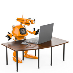 Fototapeta premium vintage robot in a white background