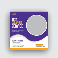 Cleaning Service Social media banner instagram post and web banner template Premium Vector