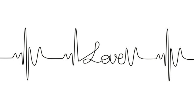 love lettering heartbeat design positive motivational optimist heart love.