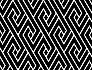 Abstracte geometrische patroon. Een naadloze vectorachtergrond. Witte en zwarte sieraad. Grafisch modern patroon. Eenvoudig rooster grafisch ontwerp