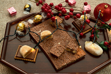 Various nougat and marzipan, typical Spanish Christmas sweets