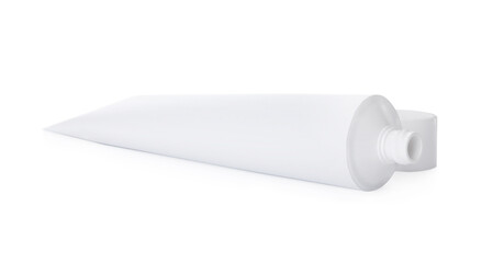 Blank tube of toothpaste isolated on white