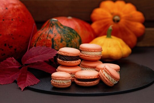 Dessert, Halloween, Macaroon, Cake, Holiday, Orange,

