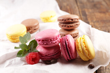 french traditional festive colorful macaroons