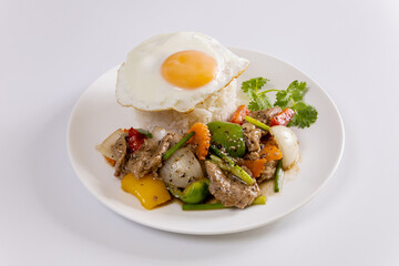 stir fried with black pepper & onion & chilli