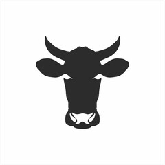 Cow head logo design on white background. Farm animal logo design inspiration