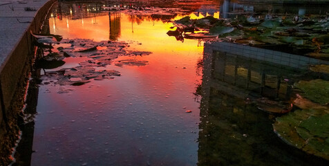Sunset over the river
