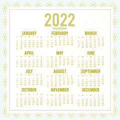 New Year Yearly Calendar 2022 Template