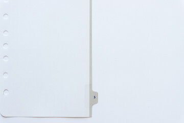 paper divider with tab and #3
