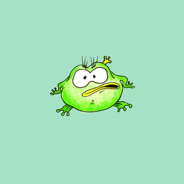 Funny frogs on a light background