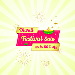 Diwali festival sale offer logo unit with lamp and shine graphics, Diwali celebration background, Banner, Logo Design, Icon, Poster, Unit, Label, Web Header, Vector, illustration, Tag.