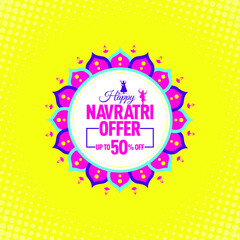Navratri Festival Big sale Offer, Template, Banner, Logo Design, Poster, Unit, Label, Web Header, Vector, illustration, Tag, Dandiya Celebration background, Sign, Symbol, 70%off, Modern logo