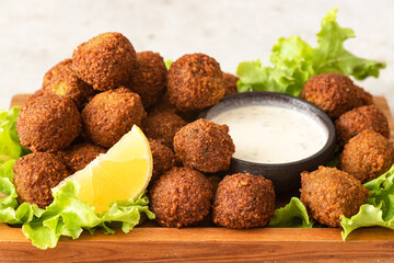 Vegetarian dish - falafel balls from spiced chickpeas