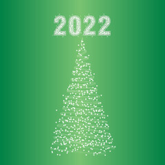 2022 New Year Numbers and Christmas tree with sparkling effect