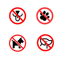 No dogs sign line vector icon