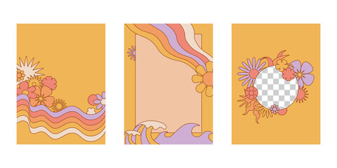 Vector set of design elements and illustrations in simple linear style