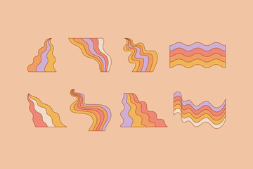 Vector set of design elements and illustrations in simple linear style