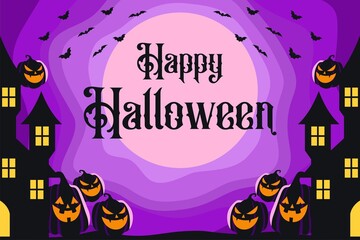 illustration vector graphic of halloween. Perfect for template background, banner, promotion sale.