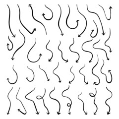 hand drawn vector set of arrow.