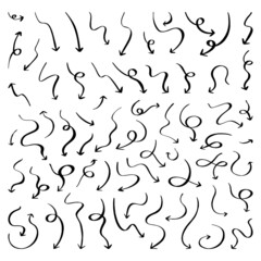 hand drawn vector set of arrow.