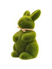 Decorative figure of green rabbit isolated