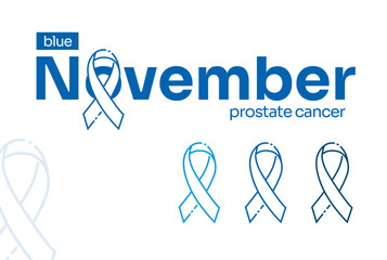 Icon for cancer prevention campaign, november blue.